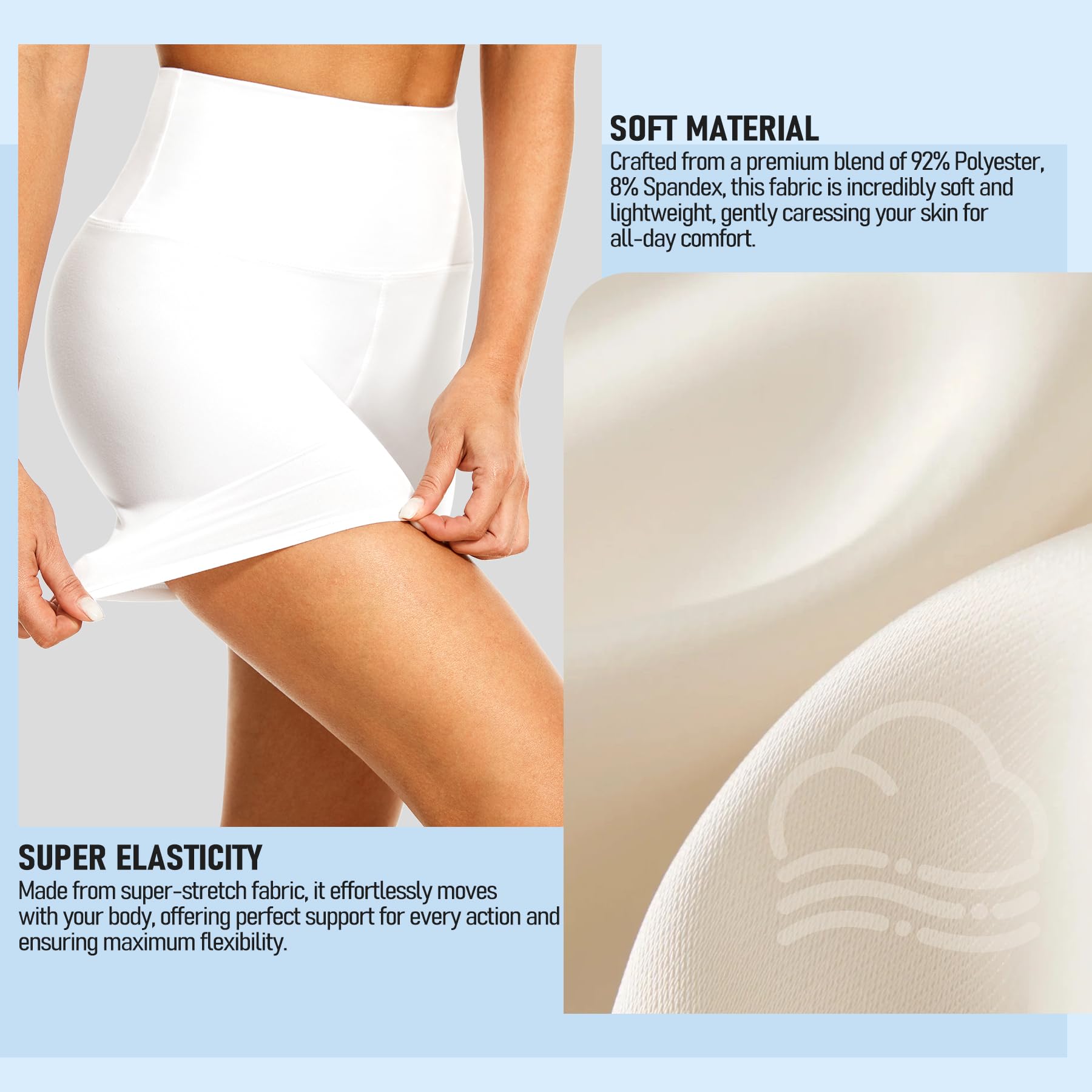 DHSO High Waisted Tummy Control Biker Shorts for Women - 5 Inch Workout Shorts for Running, Yoga, Gym & Fitness | Perfect for Athletes & Active Lifestyles