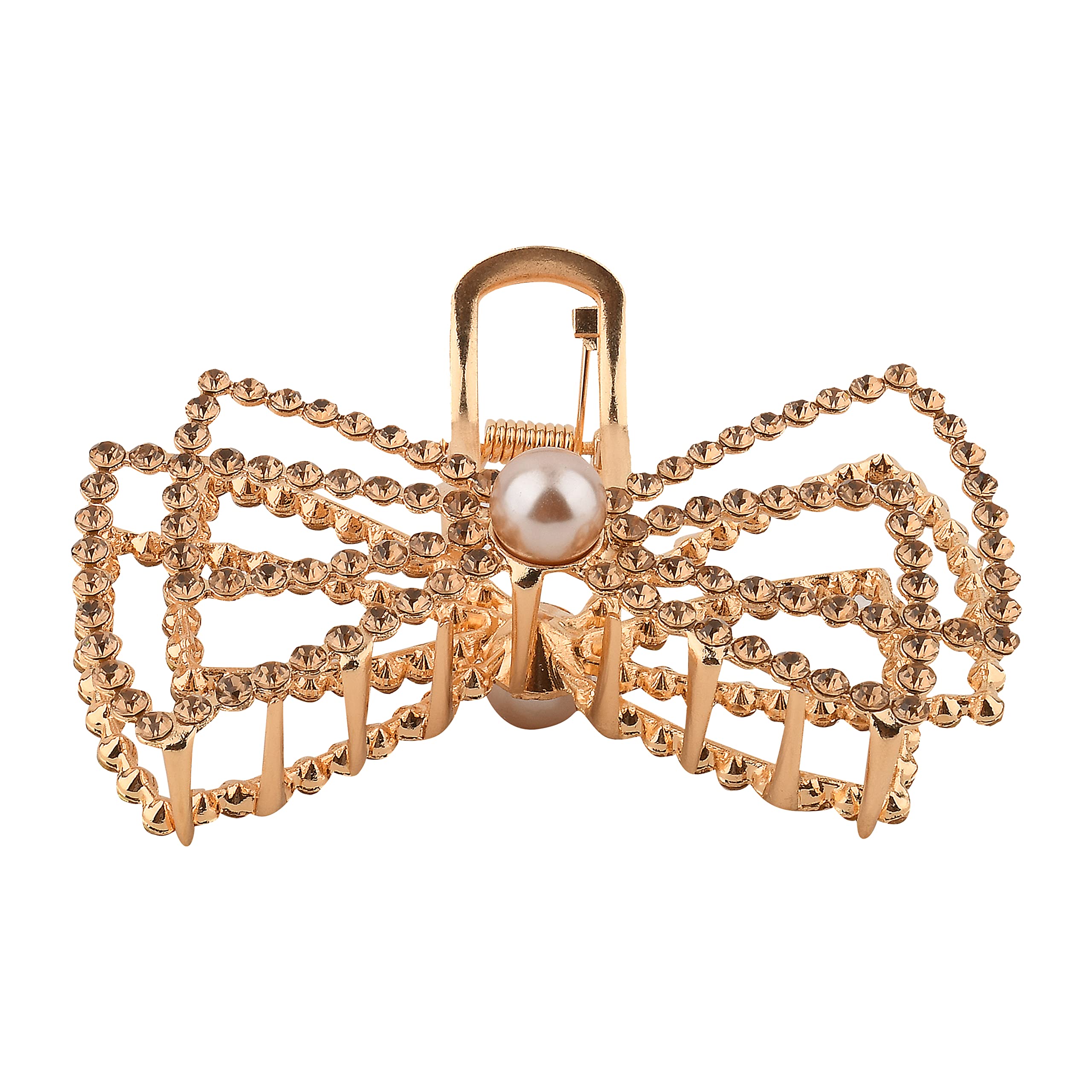 2 PCS Gold Metal Hair Claw Clips for Women & Girls - Elegant Hair Accessories for Parties, Weddings & Everyday Styling