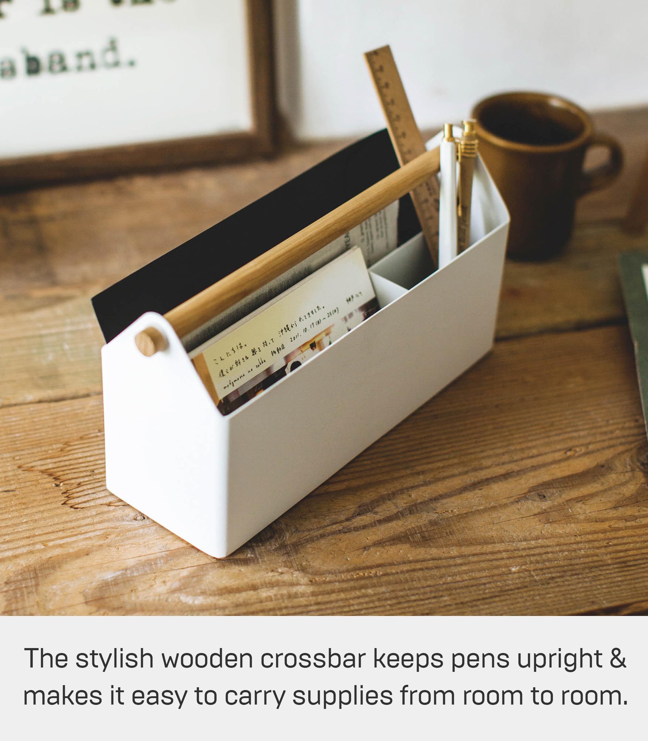 YAMAZAKI White Desk Organizer for Home Office