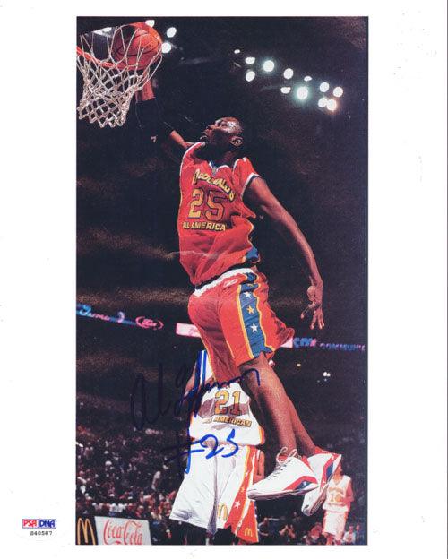 Al Jefferson Autographed 8x10 Photo - McDonalds All American Certified PSA/DNA #S40587 - Perfect for Basketball Memorabilia Collectors & Sports Fans Display