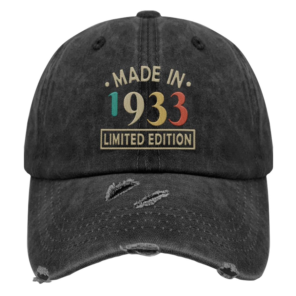 Vintage 1933 Limited Edition Baseball Cap for Men - Cotton Fitted Hat with Adjustable Strap - Perfect for Sports, Outdoor Activities & Birthday Gifts