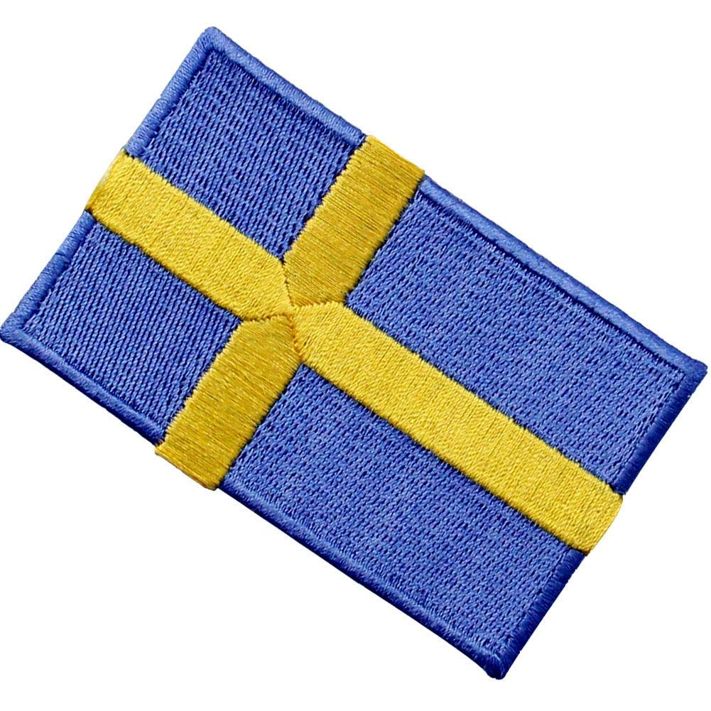 Sweden Flag Patch - Embroidered Swedish Iron On & Sew On National Emblem for Backpacks, Jackets & DIY Crafts