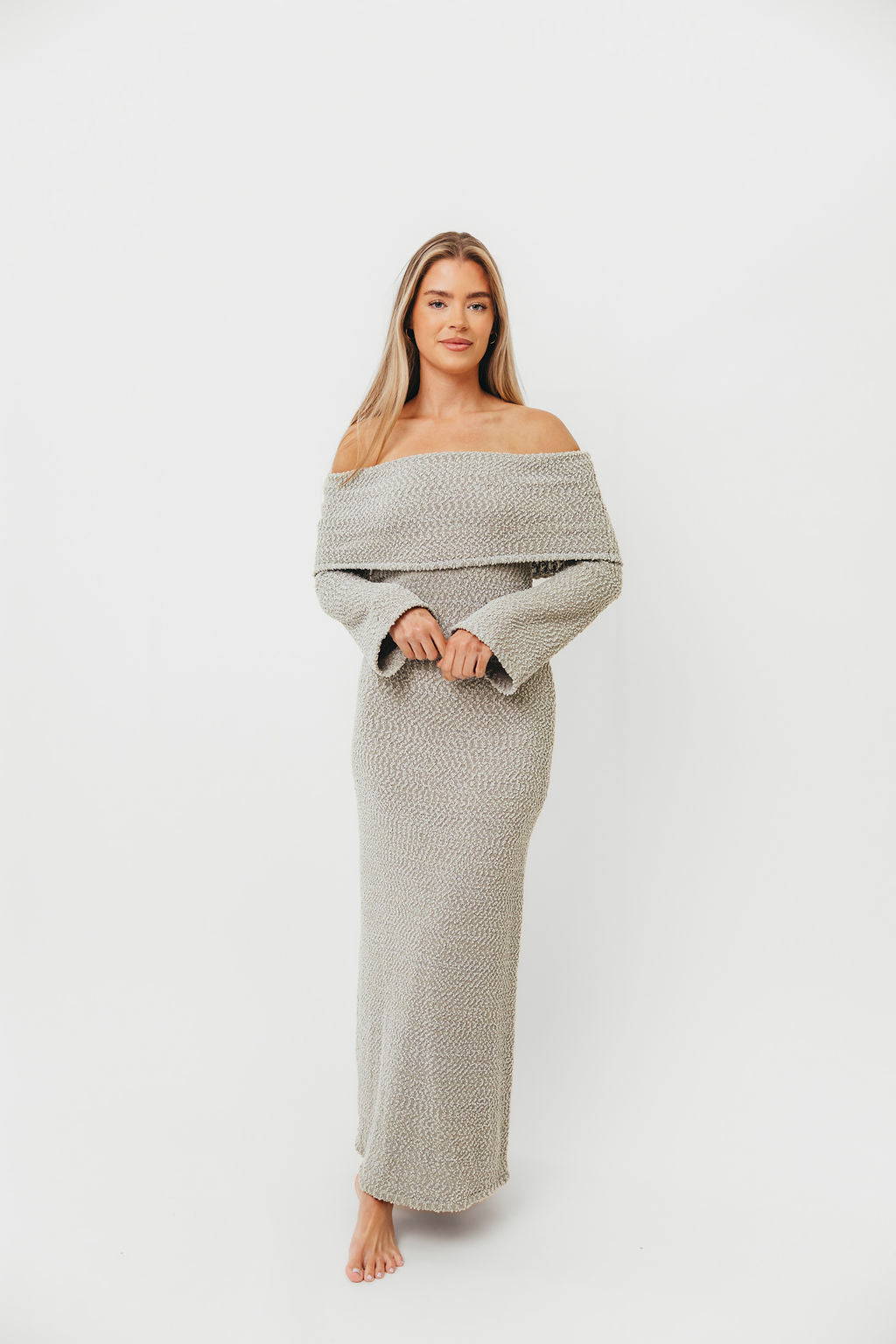 Nora Knit Maxi Dress in Dusty Sage - Bump Friendly Maternity Dress for Women | Comfortable Stretchy Long Dress for Pregnancy, Nursing & Everyday Wear