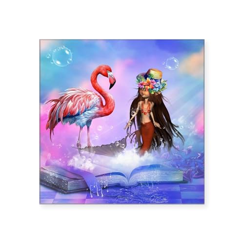 Clear - Little Mermaid and Flamingo Sticker