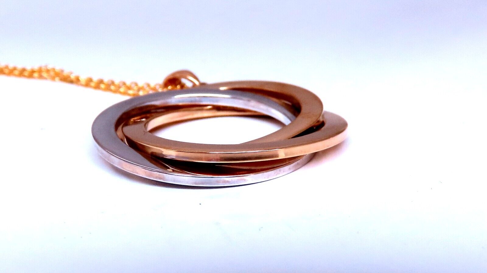14kt Gold Three Circles Pendant Necklace - 27mm Minimalist Dainty Chain for Women | Perfect for Everyday Wear, Gifts & Special Occasions