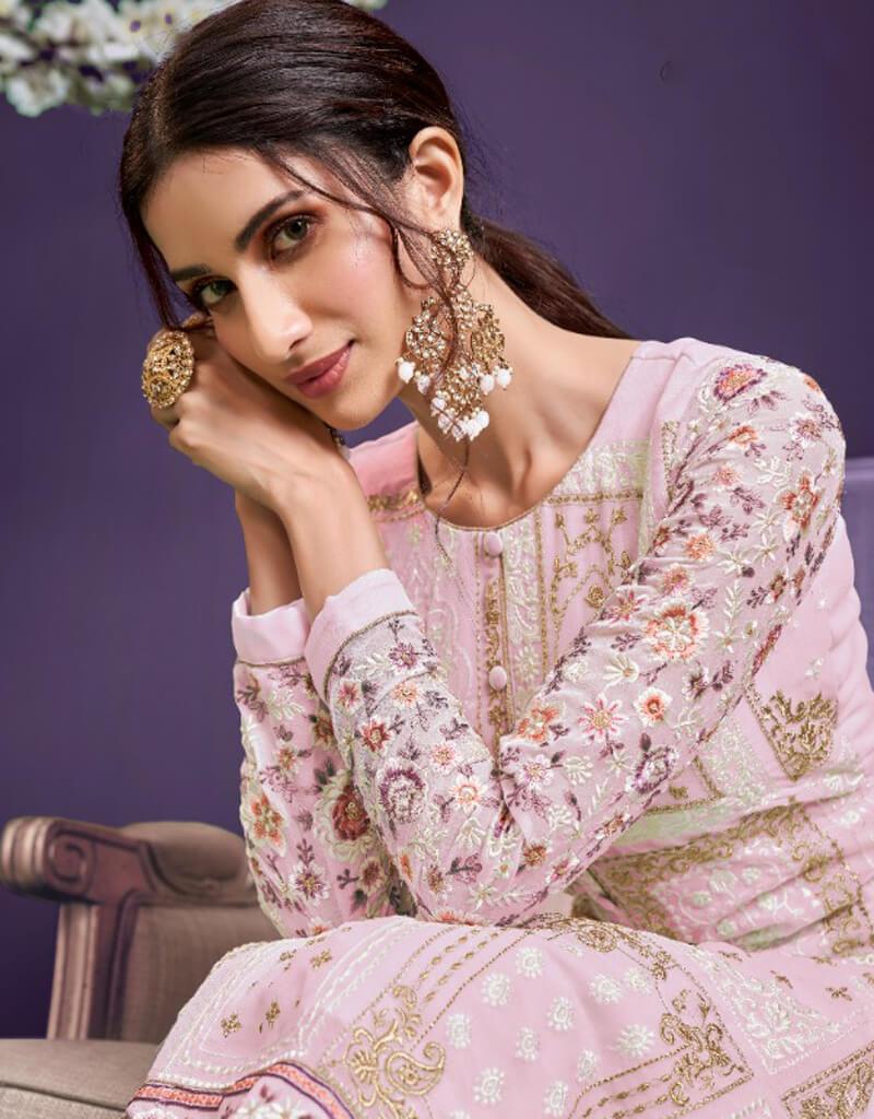 Baby Pink Pant Style Straight Georgette Pants for Women - Elegant Office Wear & Casual Outfits