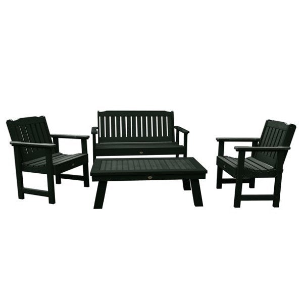 Lehigh 5-Piece Outdoor Garden Conversation Set - Patio Furniture with Cushions for Backyard, Deck, or Poolside Relaxation