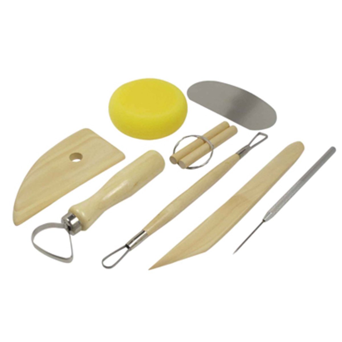 8-Piece Ceramic Pottery Modeling Tool Set by Treasure Gurus - Perfect for Clay Sculpting, Pottery Making & DIY Art Projects