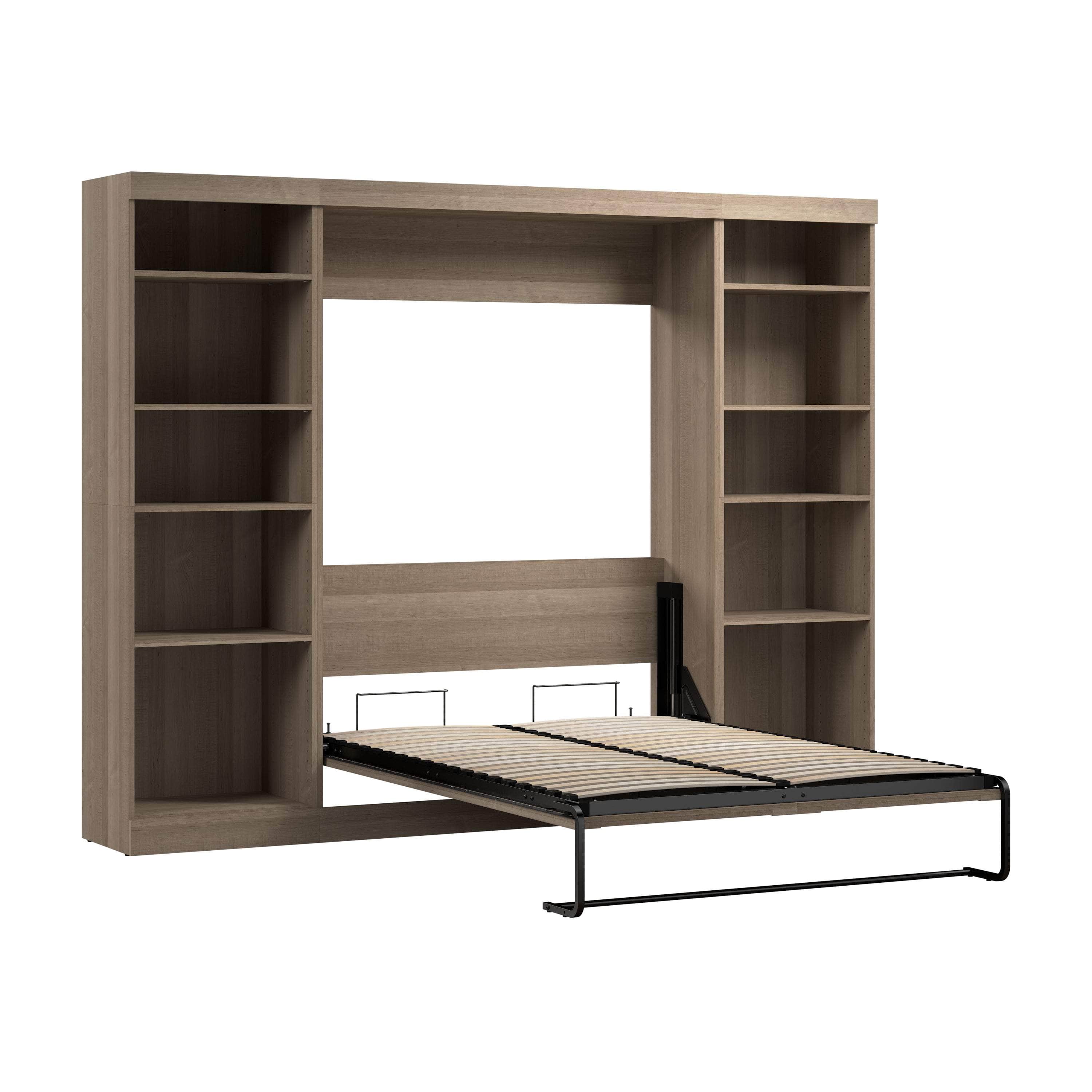 Space-Saving Full Murphy Bed with 2 Storage Units (109W) - 7 Color Options for Home, Office, or Guest Room Use