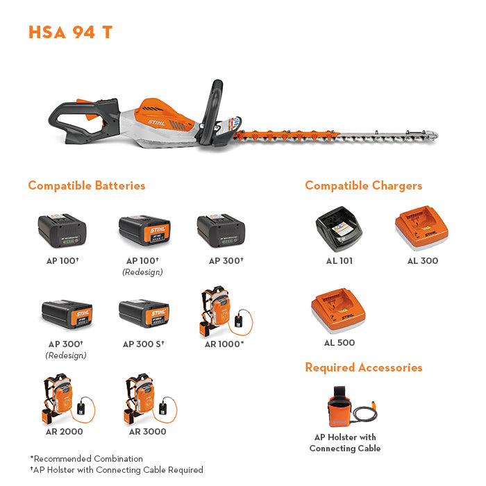 STIHL HSA 94 T 18V Cordless Battery Hedge Trimmer - Lightweight & Powerful for Garden Shrub Trimming & Landscaping