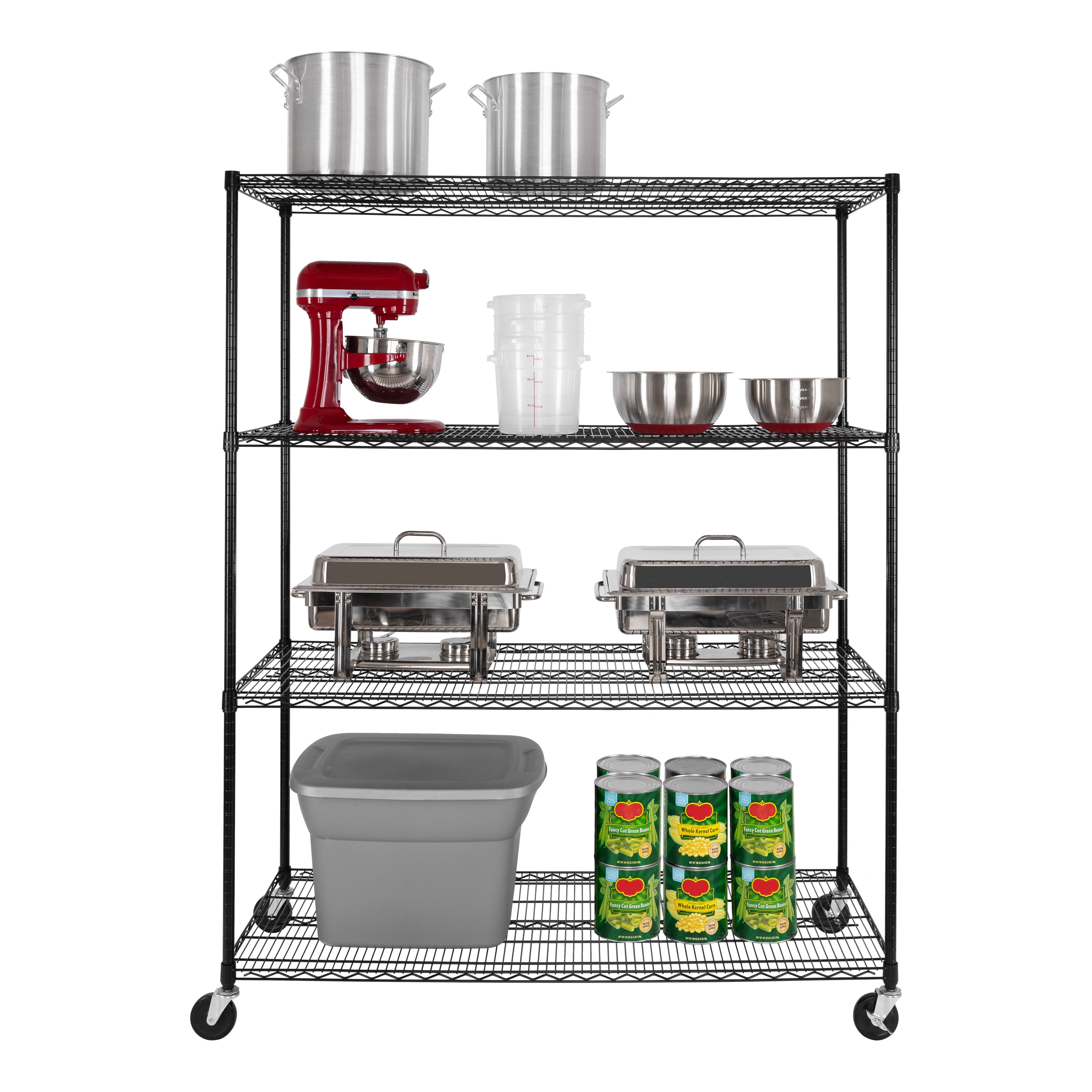 UltraDurable® 4 Tier NSF Certified Steel Shelving Unit - Heavy Duty Storage Rack for Garage, Warehouse & Commercial Use