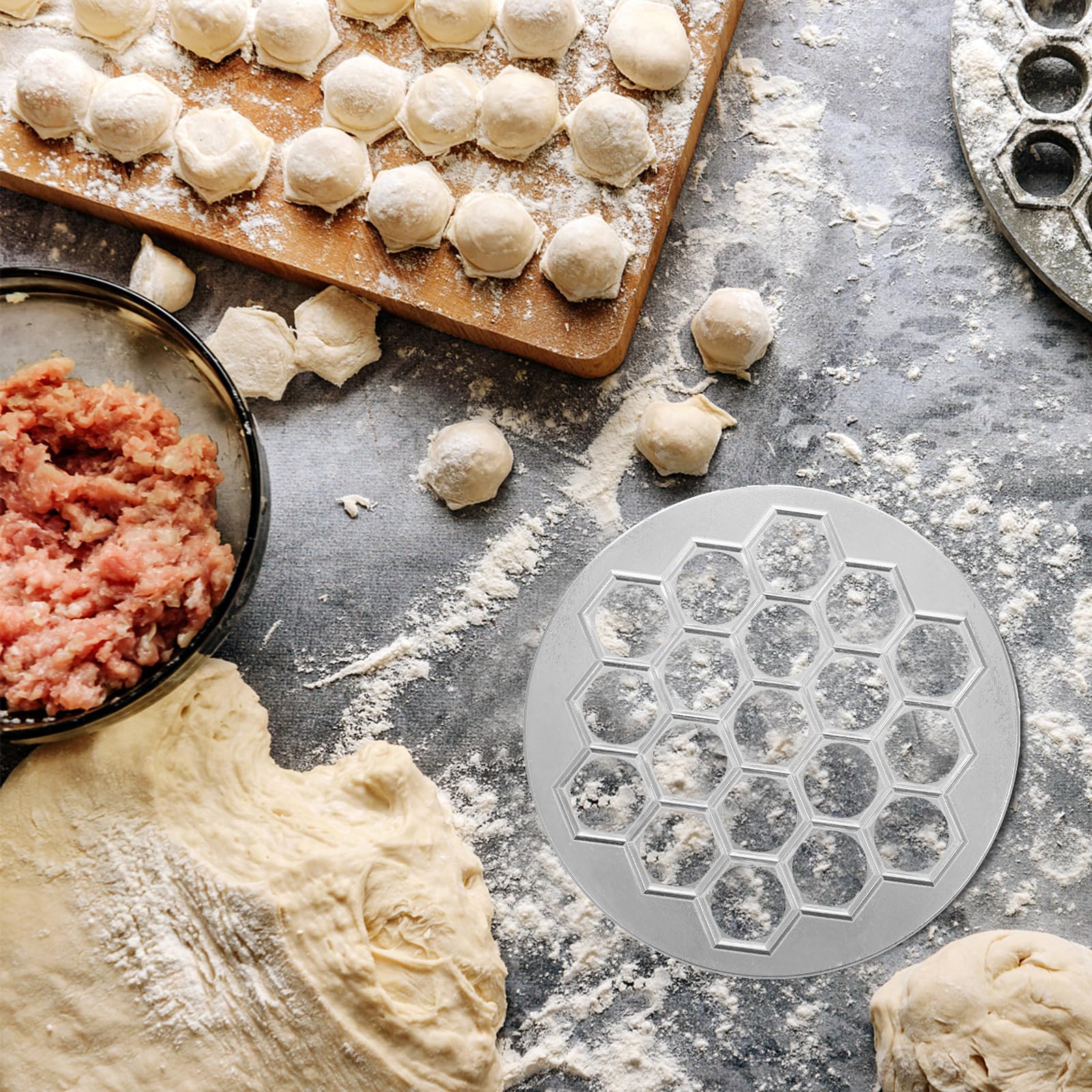 Premium Russian Dumpling Maker - Metal Pelmeni Mold for Homemade Meat Dumplings, Ravioli & Pelmeni | Durable Kitchen Gadget for Home & Restaurant Use | Perfect for Family Cooking, Party Snacks & Traditional Meals