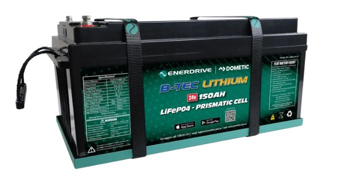 Enerdrive EPOWER B TEC 24V 150AH G2 Lithium Battery - High Performance Deep Cycle Battery for RVs, Boats, Solar Systems & Off-Grid Power Storage