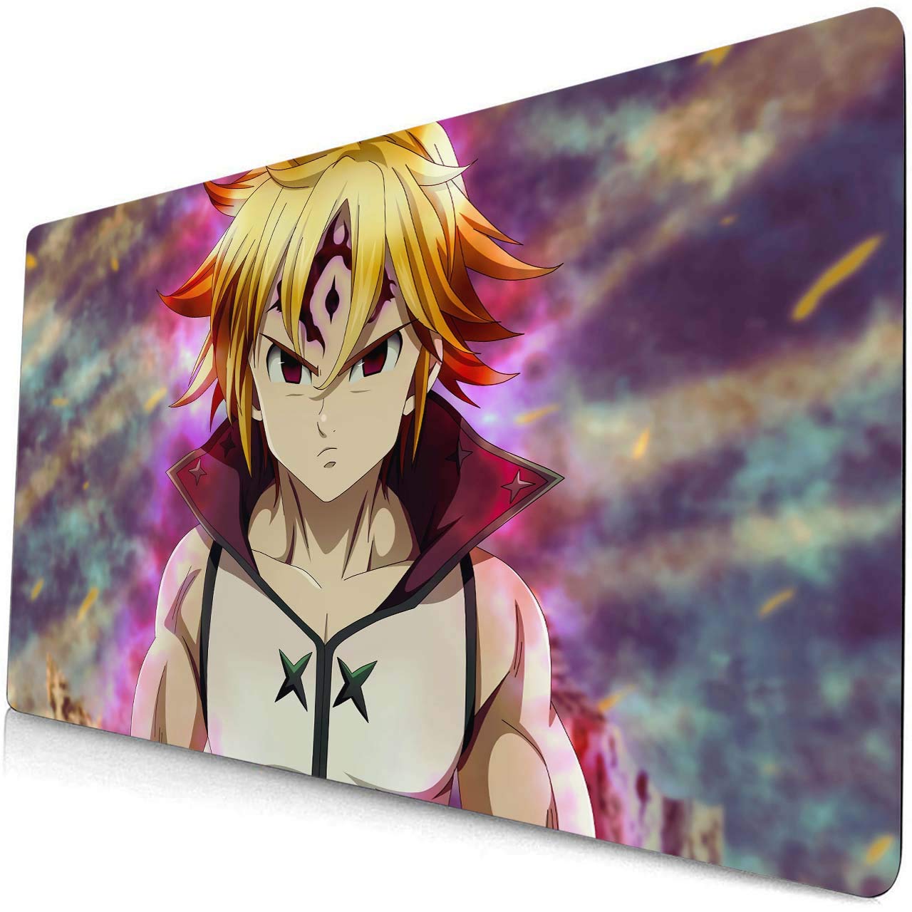 The Seven Deadly Sins Anime Mouse Pad - Large Gaming & Office Desk Mat with Keyboard Space (Meliodas, Elizabeth, Diane, Ban, Estarossa, Escanor) - Non-Slip Rubber Base for PC, Laptop, Computer Workstation - Perfect for Anime Fans, Gamers & Office Use
