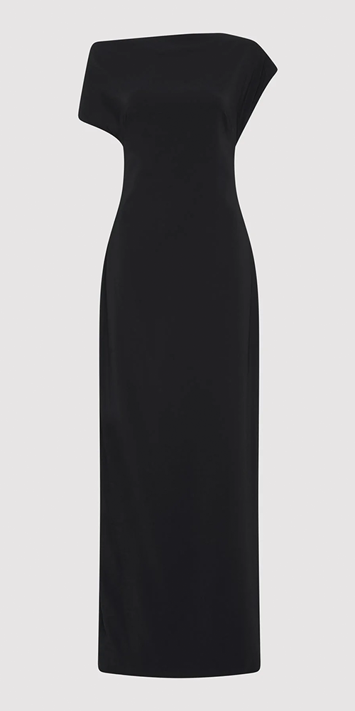 Elegant Asymmetrical Off Shoulder Black Dress for Women - Perfect for Evening Parties, Date Nights & Special Occasions