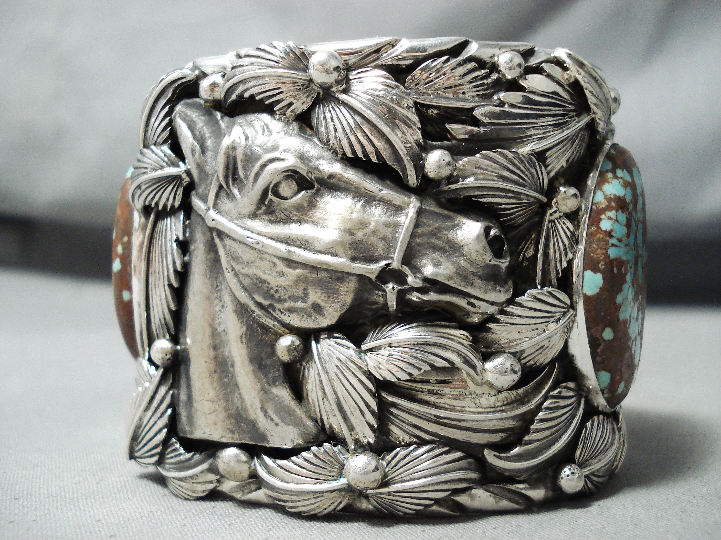204 Gram Monster Horse Native American #8 Turquoise Sterling Silver Bracelet - Handmade Southwest Jewelry for Women, Boho Chic Accessories, Perfect for Festivals & Special Occasions