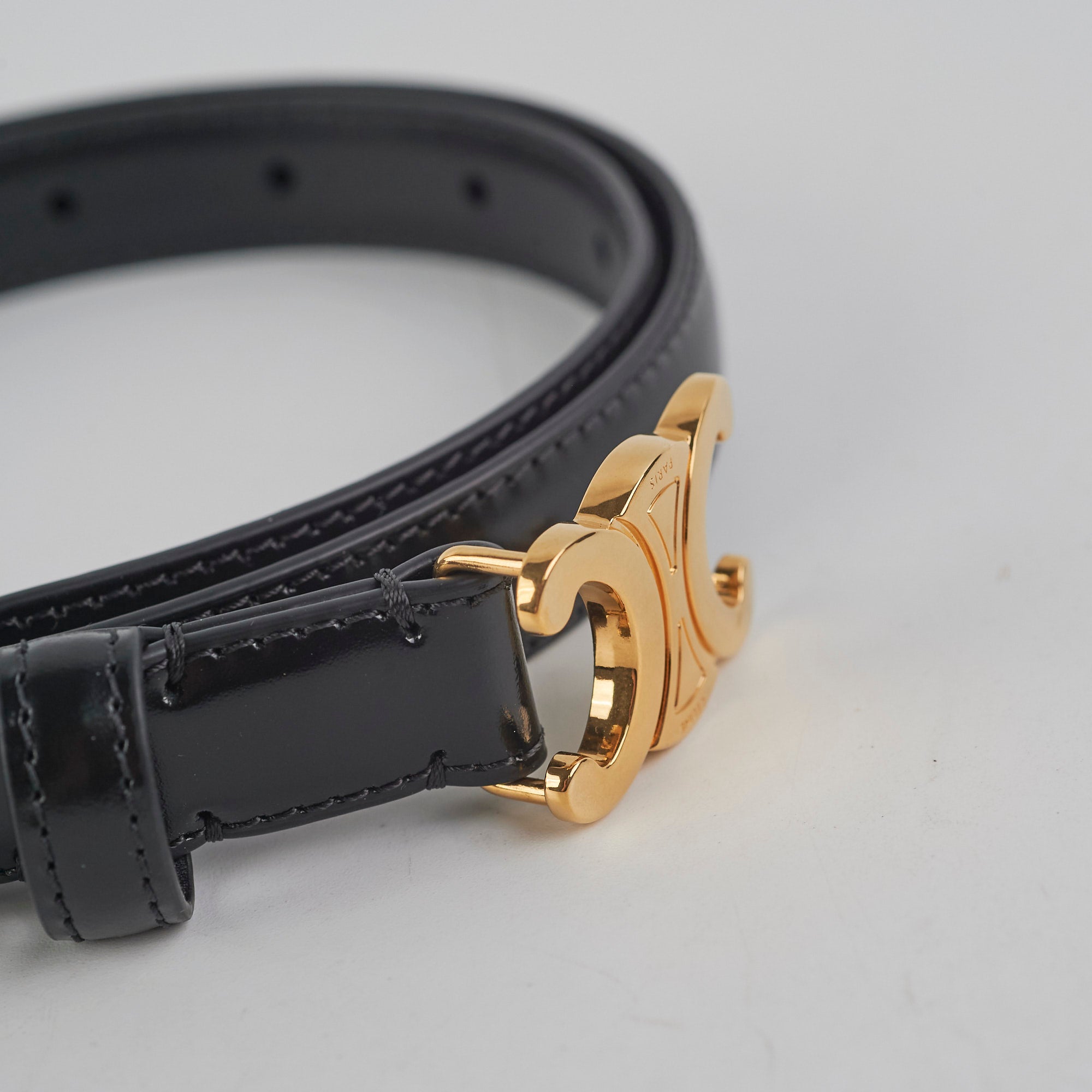 CELINE Triomphe Belt 70 Black - Genuine Leather Designer Belt for Women | Perfect for Office, Date Night & Formal Occasions