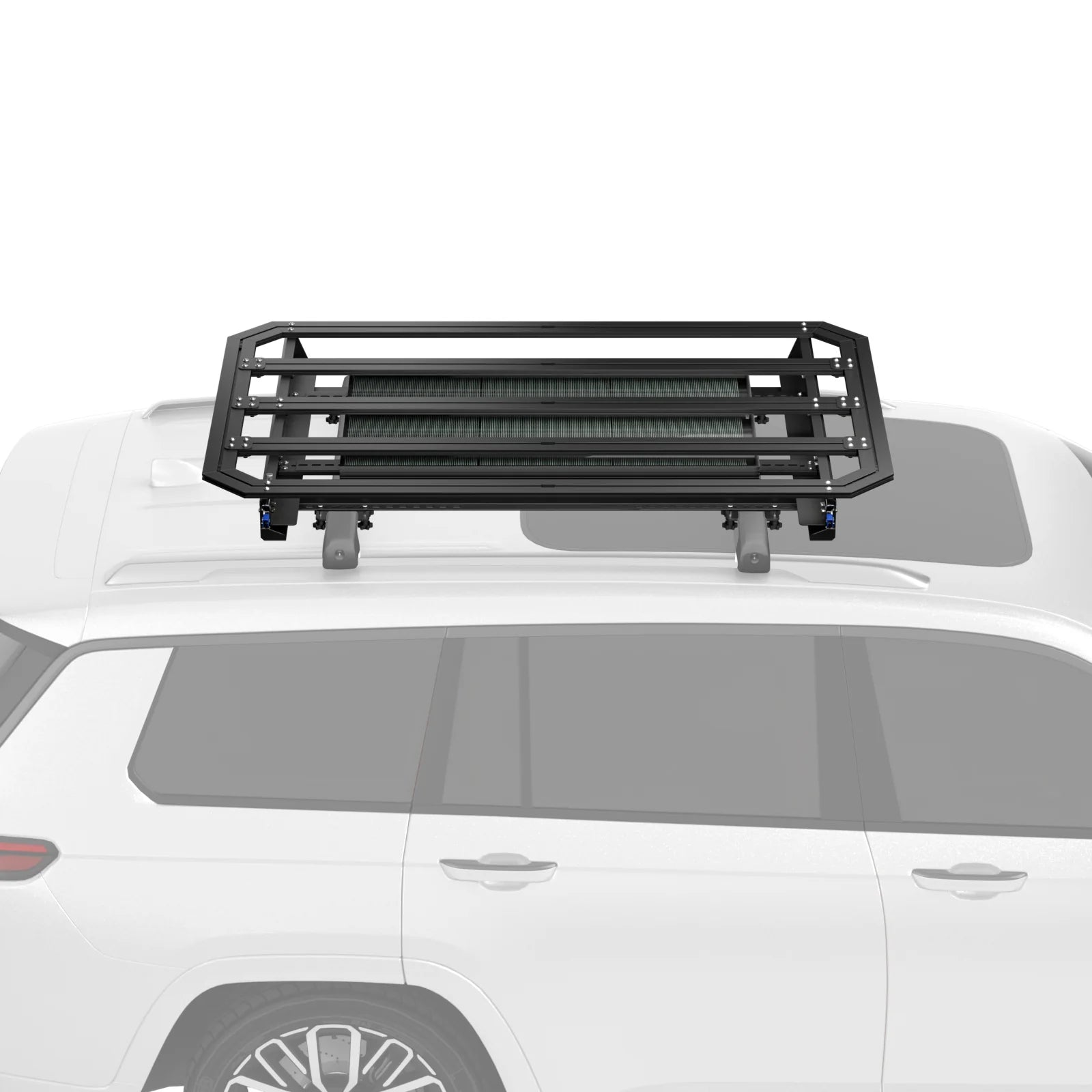 BougeRV Modular Roof Rack Platform with Slidable Solar Panel Bracket - Universal Car Roof Cargo Carrier for Camping, Road Trips & Outdoor Adventures