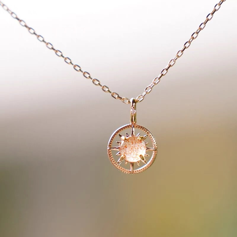 Natural Orange Sunstone Pendant Necklace - Healing Crystal Jewelry for Women | Spiritual Energy, Chakra Balancing & Positive Vibes | Perfect for Meditation, Yoga, and Everyday Wear