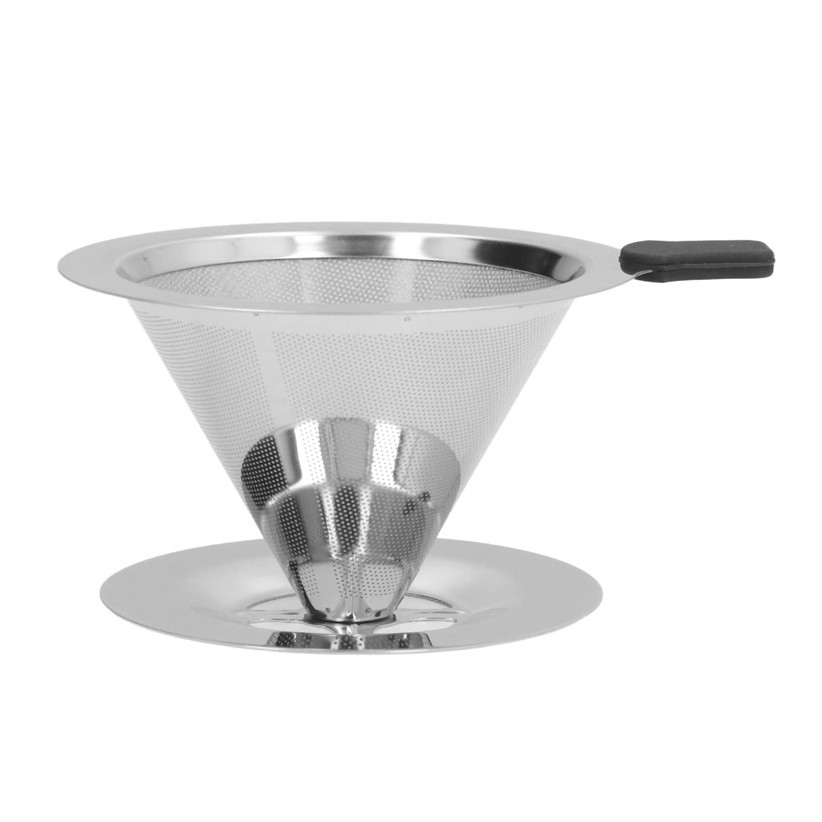 Premium Stainless Steel Double Layer Mesh Coffee Filter Cup - Compact & Dishwasher Safe Coffee Dripper for 1-2 Cups | Perfect for Office, Camping & Travel | Durable Portable Coffee Maker for Home & Outdoor Use