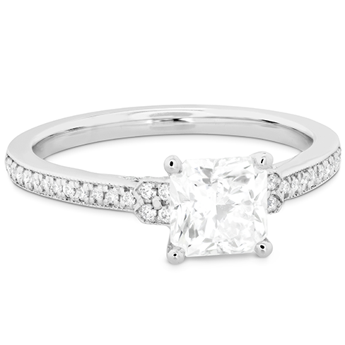 Hearts On Fire Deco Chic Milgrain Diamond Engagement Ring - 1.00ct Round Cut Solitaire Wedding Band for Women, 14K White Gold (Ideal for Proposals, Anniversaries & Bridal Jewelry Gifts)