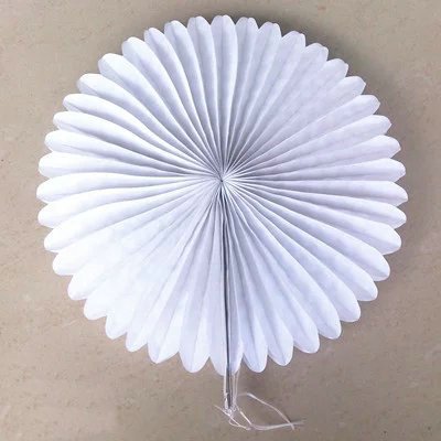 Zorpia® 16 Inch (40cm) White Tissue Paper Fan - Pack of 6 | Decorative Hanging Fans for Wedding Decorations, Birthday Party Decor, Baby Shower & Nursery Room | Perfect for Wall Decor, Ceiling Decor & Photo Backdrops