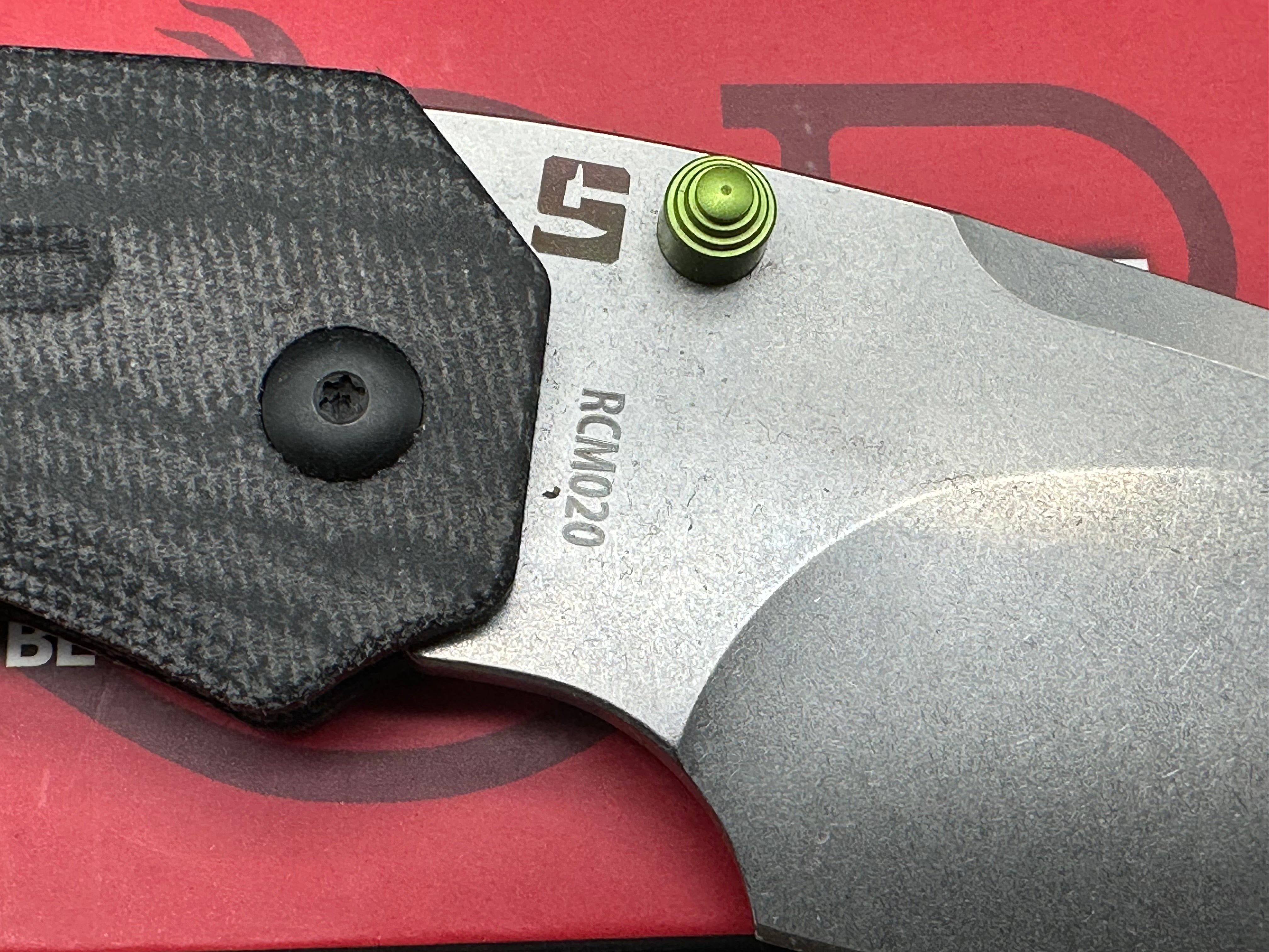 RoseCraft Blades Bowfin Button Lock Folding Knife with Micarta Handle - EDC, Outdoor Camping & Tactical Use