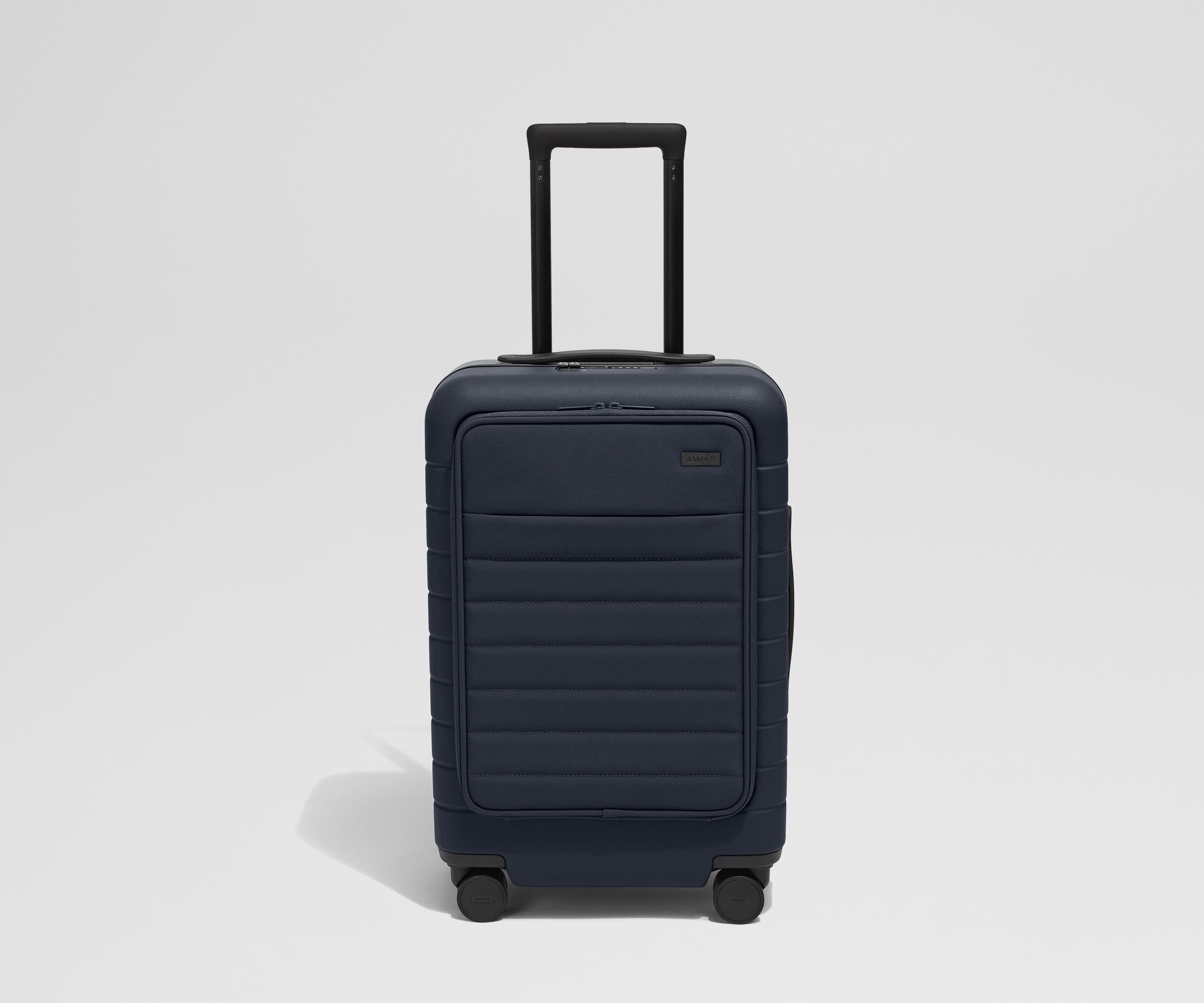 Premium Navy Blue Executive Carry-On Luggage - Lightweight & Durable Business Travel Suitcase for Airplane Cabin Use