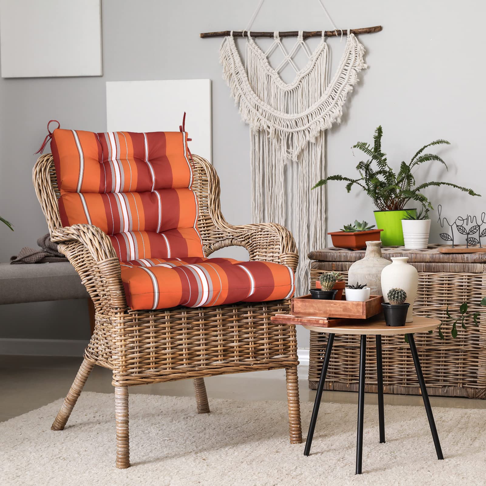 EAGLE PEAK Tufted High Back Patio Chair Cushions Set of 2 - 46