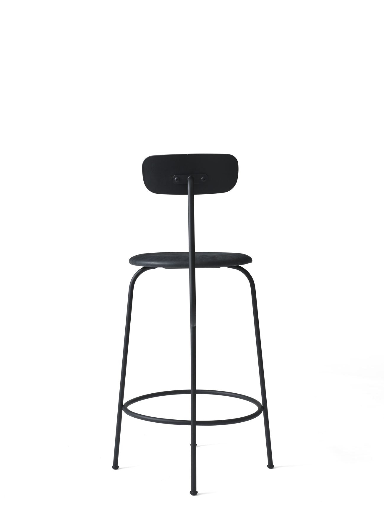 AUDO CPH Afteroom Counter Chair - Modern Leather Upholstered Bar Stool with Black/Black Dunes Design - Perfect for Kitchen Islands, Breakfast Bars & Contemporary Dining Areas