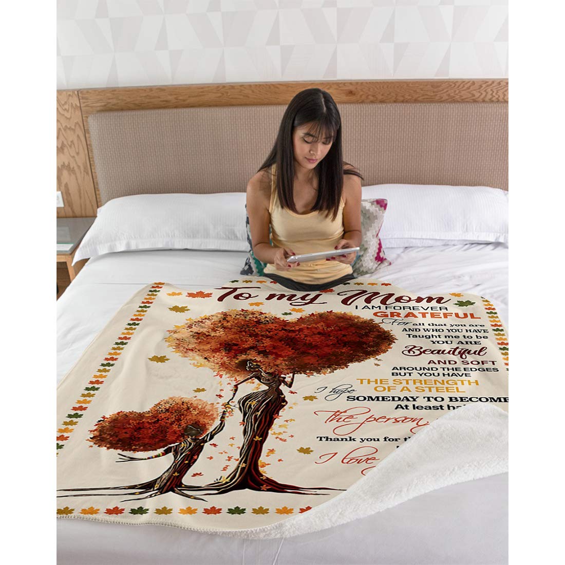 Personalized Mom Blanket Custom with Kids' Names - Sherpa Throw for Mother's Day, Birthday Gift - 'World's Greatest Mom' & 'We Love You' Design - 60
