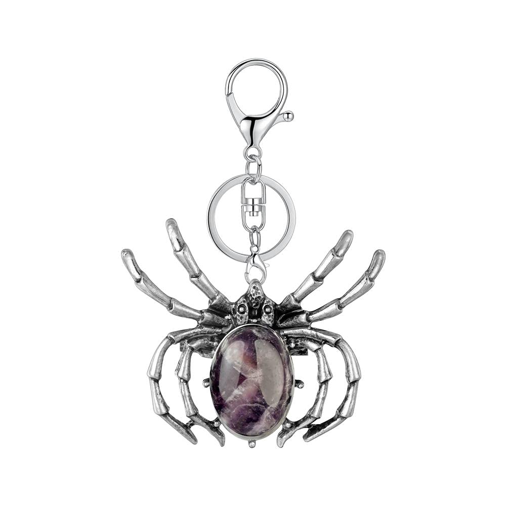 Stylish Spider Keychain for Women & Men - Crystal Pendant Car Key Ring with Stone Charms | Fashion Accessories for Keys, Bags & Gifts