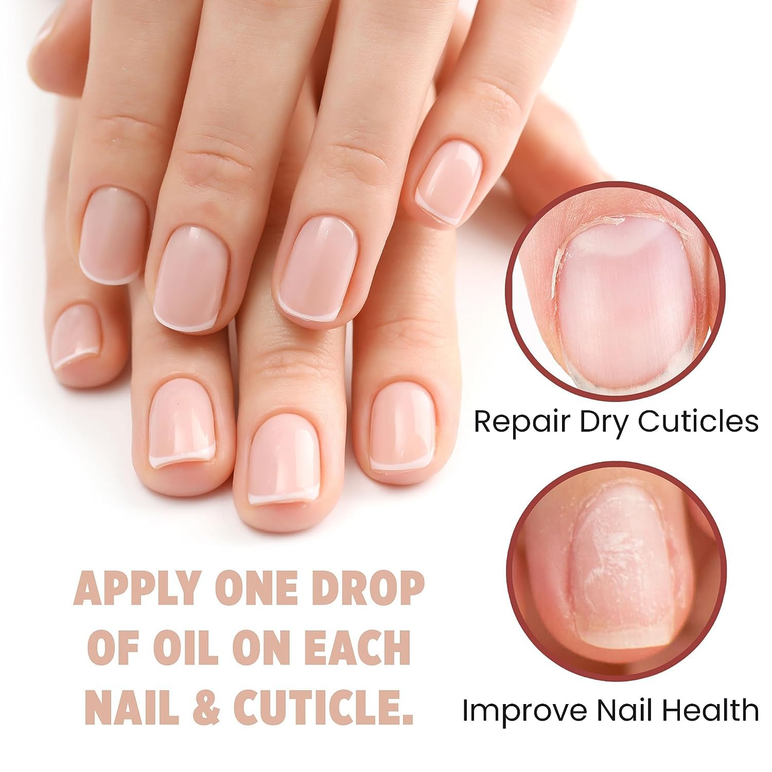 French Girl Nail & Cuticle Oil - Hydrating Nail Strengthener for Dry, Damaged Nails | Vegan Cuticle Softener & Growth Treatment | Cruelty-Free Nail Care | Perfect for Manicures, At-Home Nail Care & Salon Use | 0.3 oz