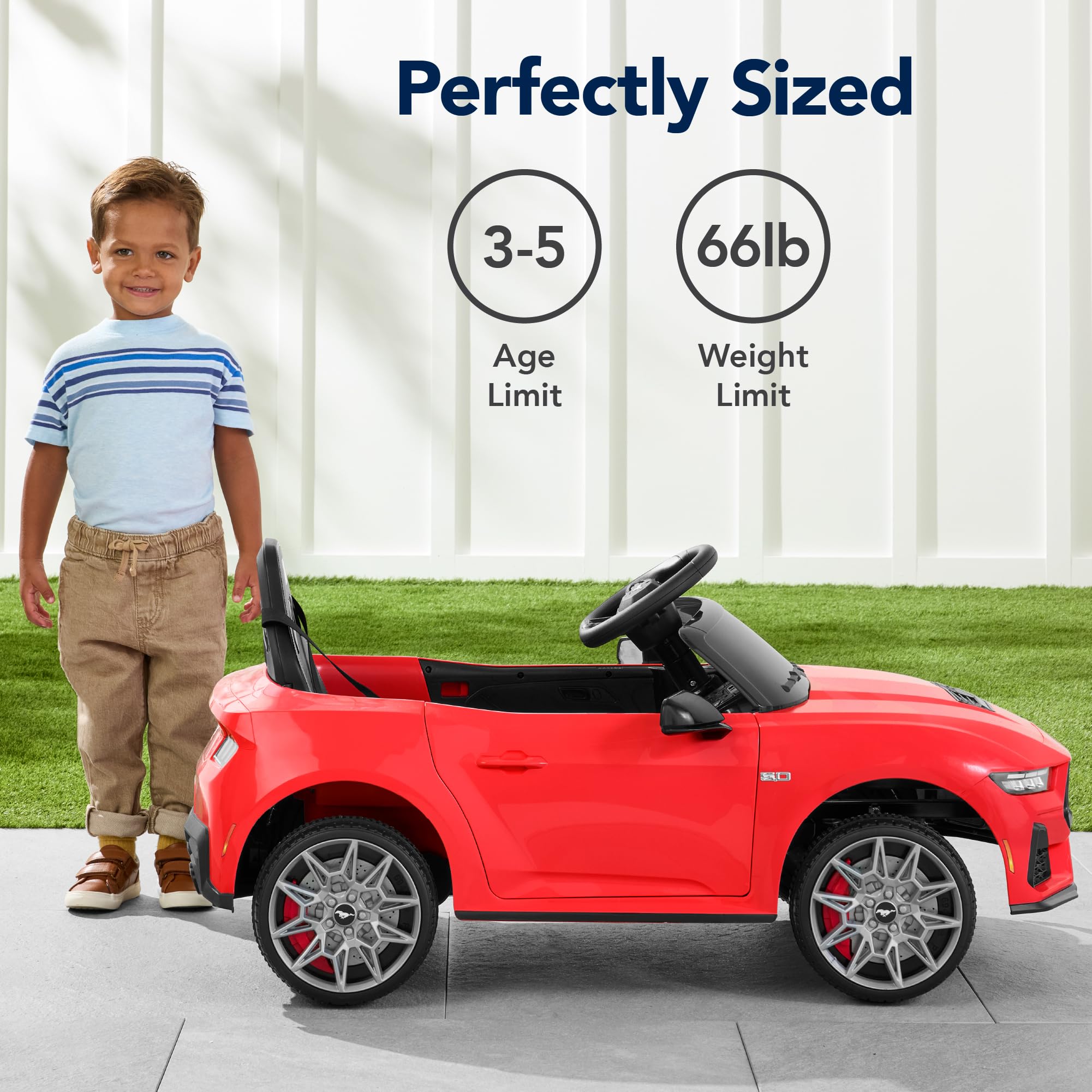 Best Choice Products 12V Electric Ride-On Car for Kids - Officially Licensed Ford Mustang with Parent Remote Control, LED Lights, 2 Speeds & Bluetooth - Red | Perfect for Birthday Gifts, Outdoor Play & Pretend Driving Fun