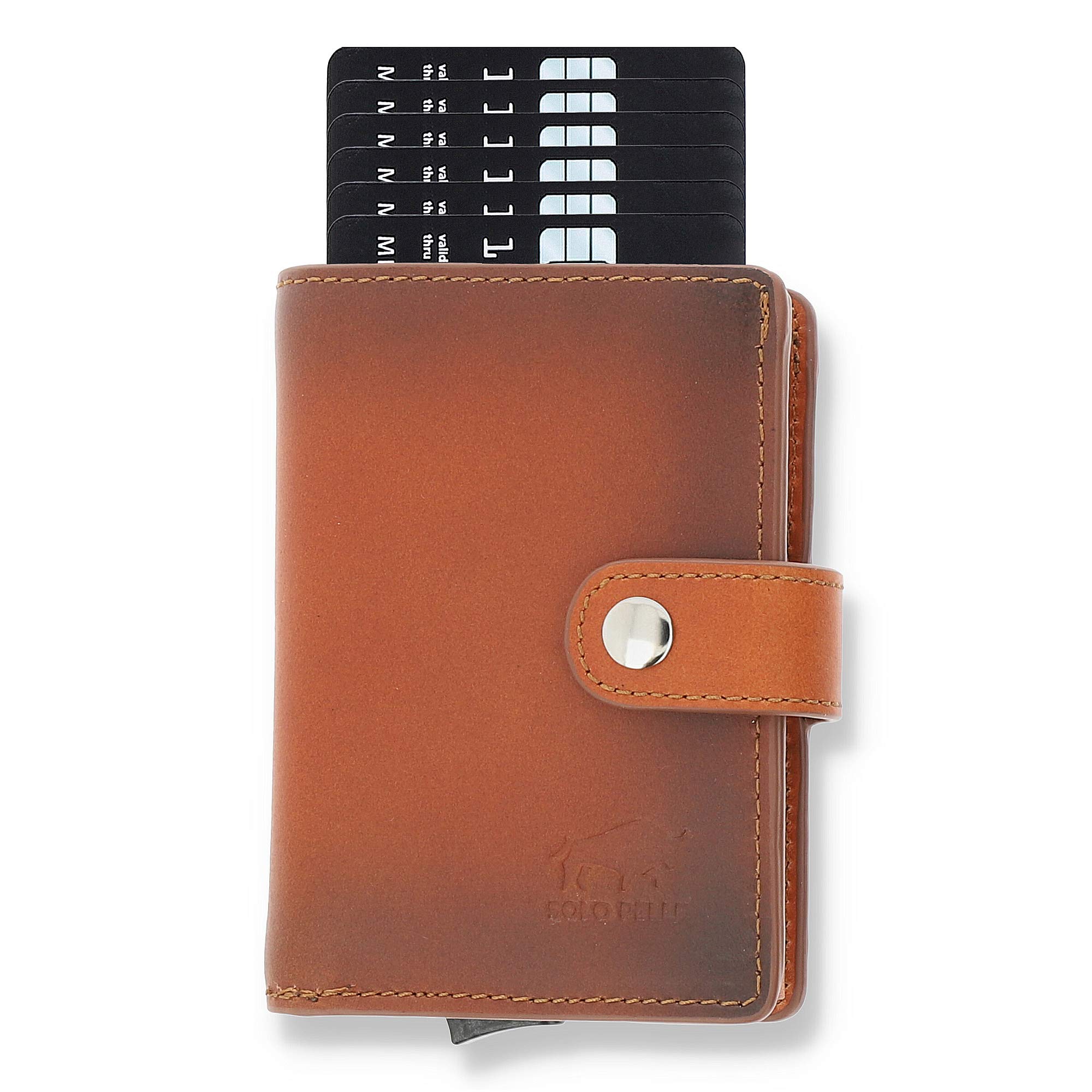 Premium Genuine Leather RFID Blocking Wallet for Men - Slim Bifold Credit Card Holder with 15 Card Slots & Cash Pocket | Ideal for Travel, Business & Everyday Use (Cognac Brown Burned Finish)
