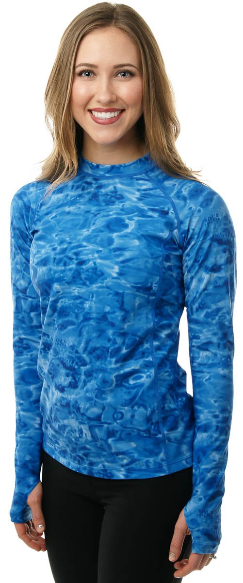 Aqua Design Women's Long Sleeve Rashguard - UPF 50+ Sun Protection Swim Shirt for Surfing, Swimming & Beach Activities