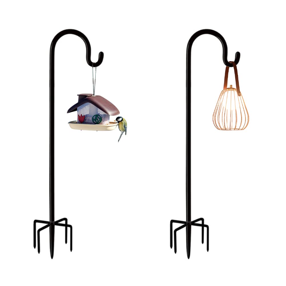 Heavy Duty 36 Inch Shepherd Hooks for Outdoor Use - 2 Pack Plant Hangers for Bird Feeders, Lanterns, Solar Lights, Wedding Decor & Planter Pots - Perfect for Garden, Patio and Yard Decoration