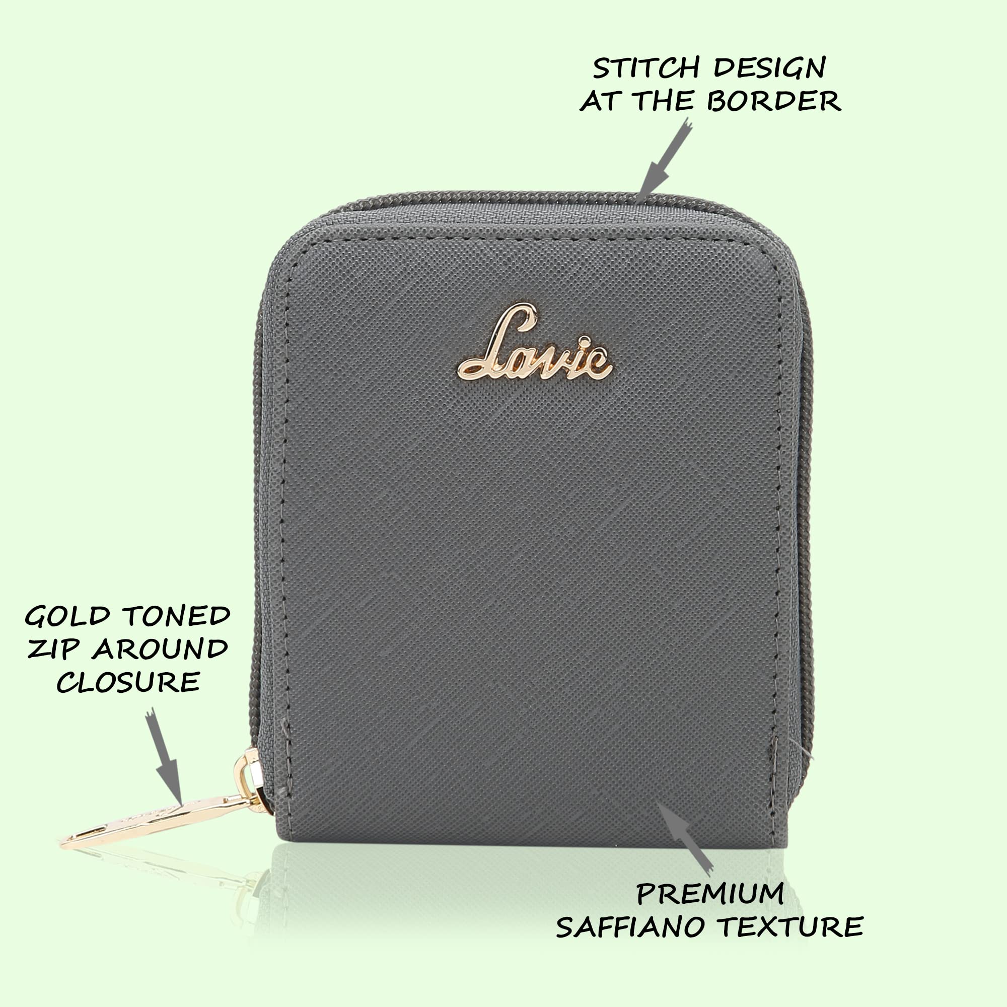 Lavie Women's Small Zip Around Purse & 2-Fold Wallet - Stylish Compact Handbag for Everyday Use, Travel, and Work Accessories