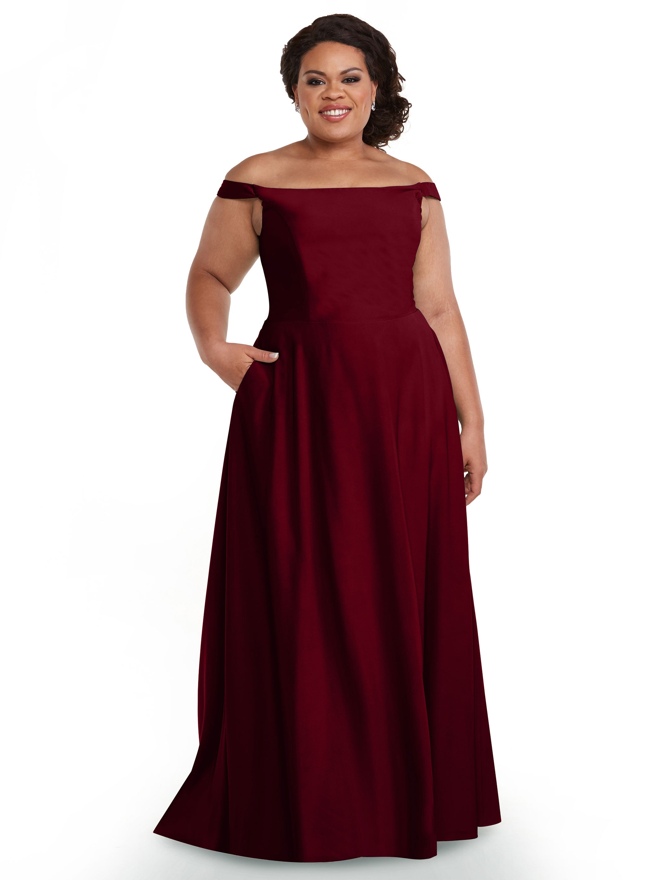 83005 Off The Shoulder Stretch Chiffon A-Line Bridesmaid Dress - Elegant Wedding Party Gown for Formal Occasions, Prom & Special Events