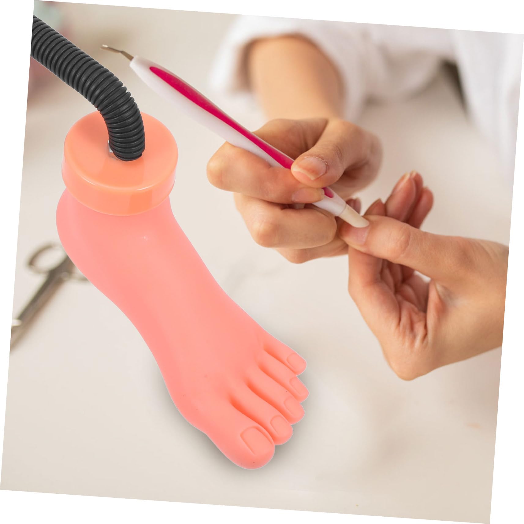 Professional Nail Art Training Mannequin Foot - Bendable Fake Toe Model for Salon Practice & Nail Art Design - Perfect for Beginners, Students & Professionals (Pink) | Ideal for Nail Tech Training, DIY Nail Art & Salon Demonstrations