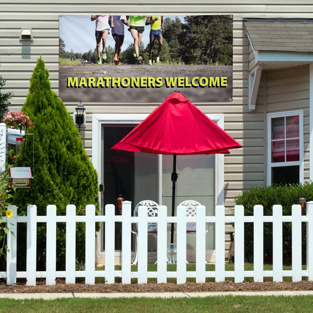 **Durable Vinyl Banner 48x96 Inches - Weatherproof Outdoor Advertising Sign with 8 Grommets for Business, Events & Yard Signs - Perfect for Marathons, Trade Shows & Industrial Use**