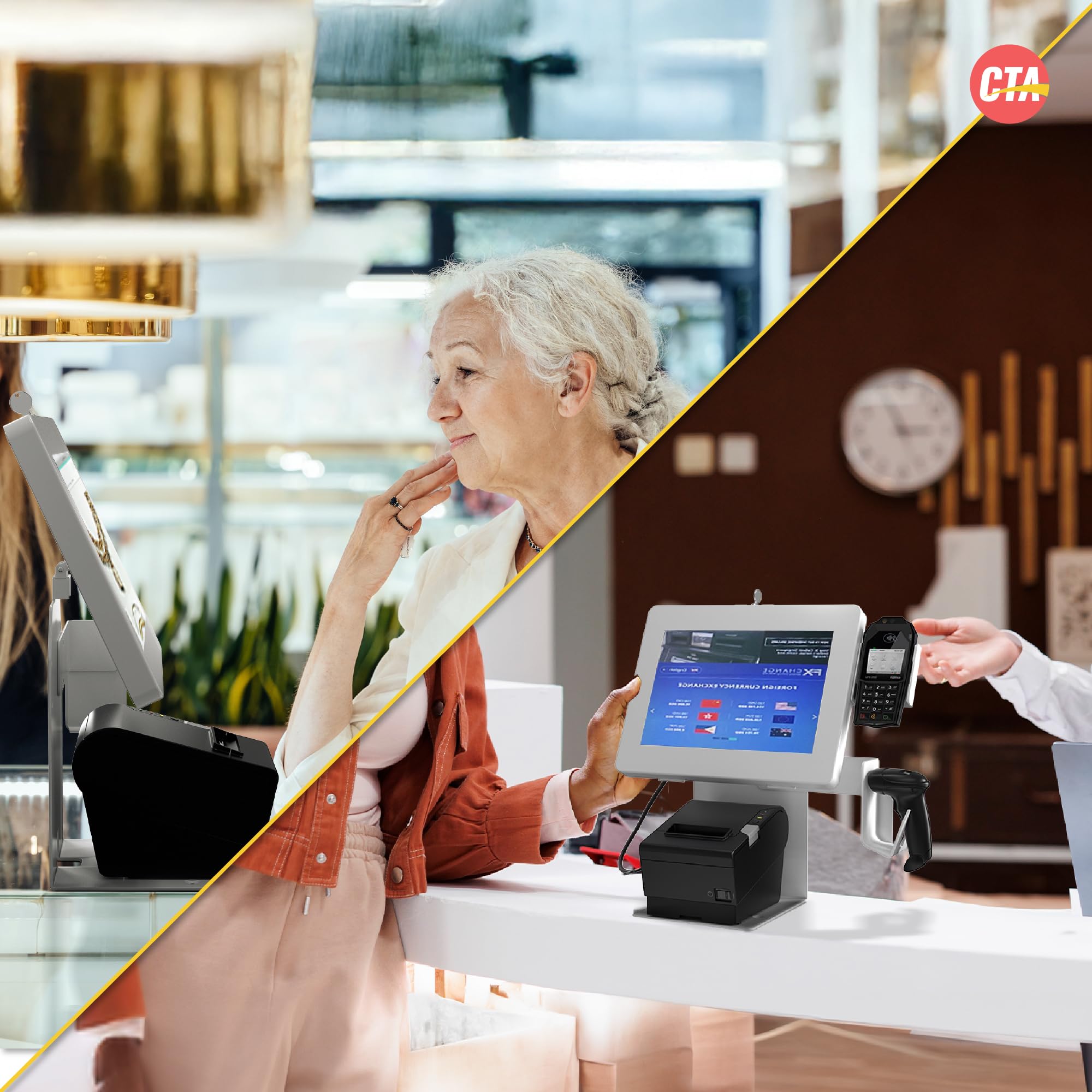 Secure Your Sales with CTA Digital Anti-Theft Kiosk Stand - POS Station with Credit Card Reader & Printer Slot for iPad 11 (A16), Pro 11
