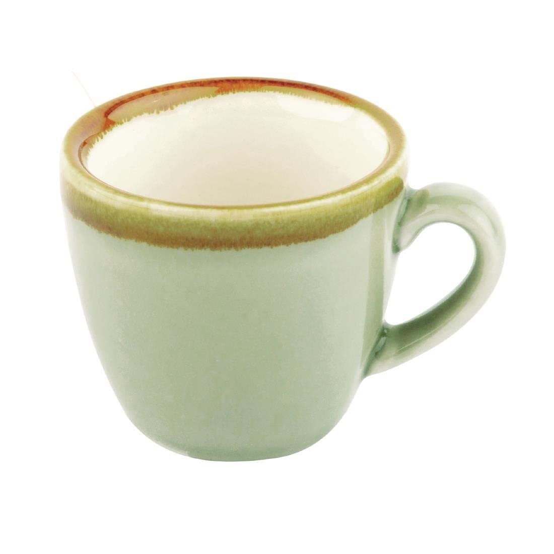 Premium Kiln Espresso Cup Set - 3oz (85ml) Ceramic Coffee & Tea Cups - 6pc Moss Green Tableware for Home, Café & Restaurant Use