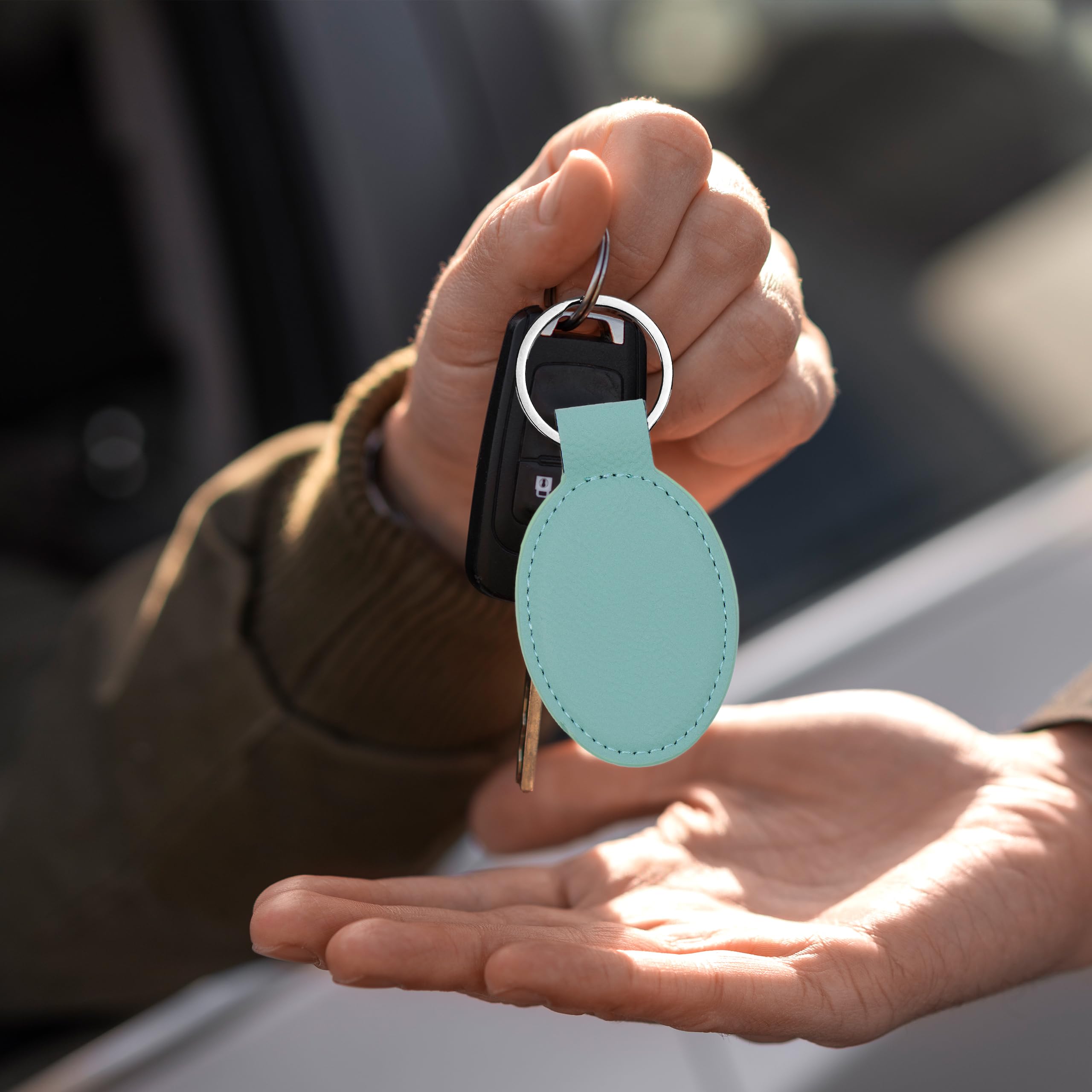 Custom LaserGram Oval Keychain - Personalized Pole Dancer Design - Perfect for Dance Enthusiasts & Gift Giving