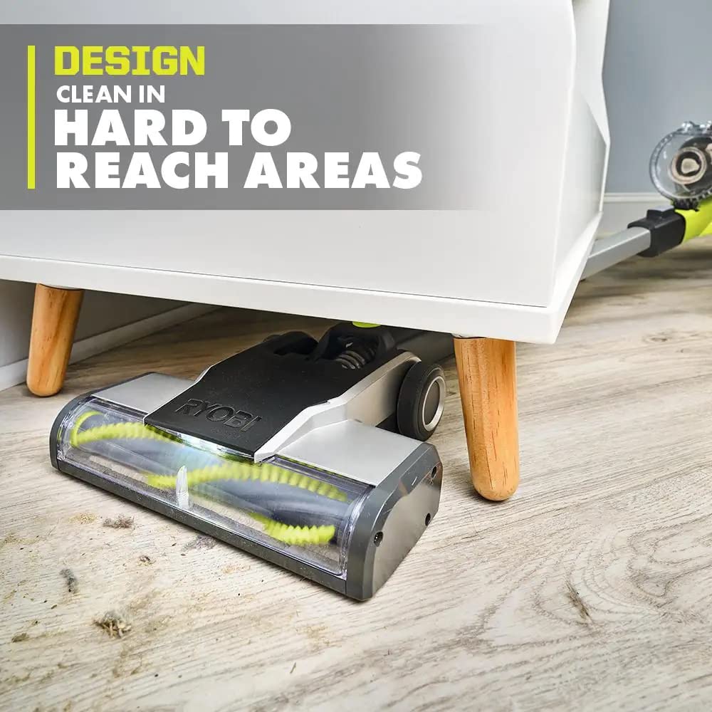 RYOBI ONE+ 18V Cordless Stick Vacuum Cleaner Kit with 4.0 Ah Battery & Charger - Lightweight Handheld Vac for Hard Floors, Carpets, Cars & Home Cleaning