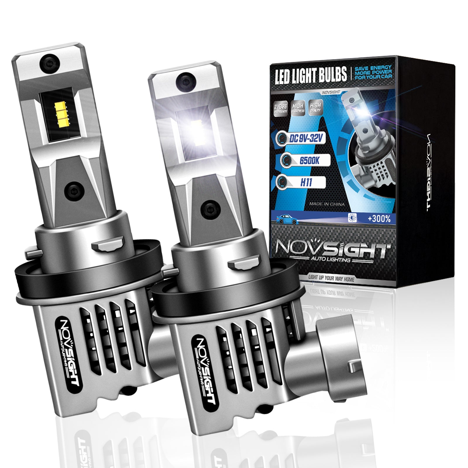 2014-2018 Ford Fiesta LED Headlight Bulbs H11 55W Conversion Kit - Plug & Play Upgrade for Brighter Night Driving & Enhanced Visibility