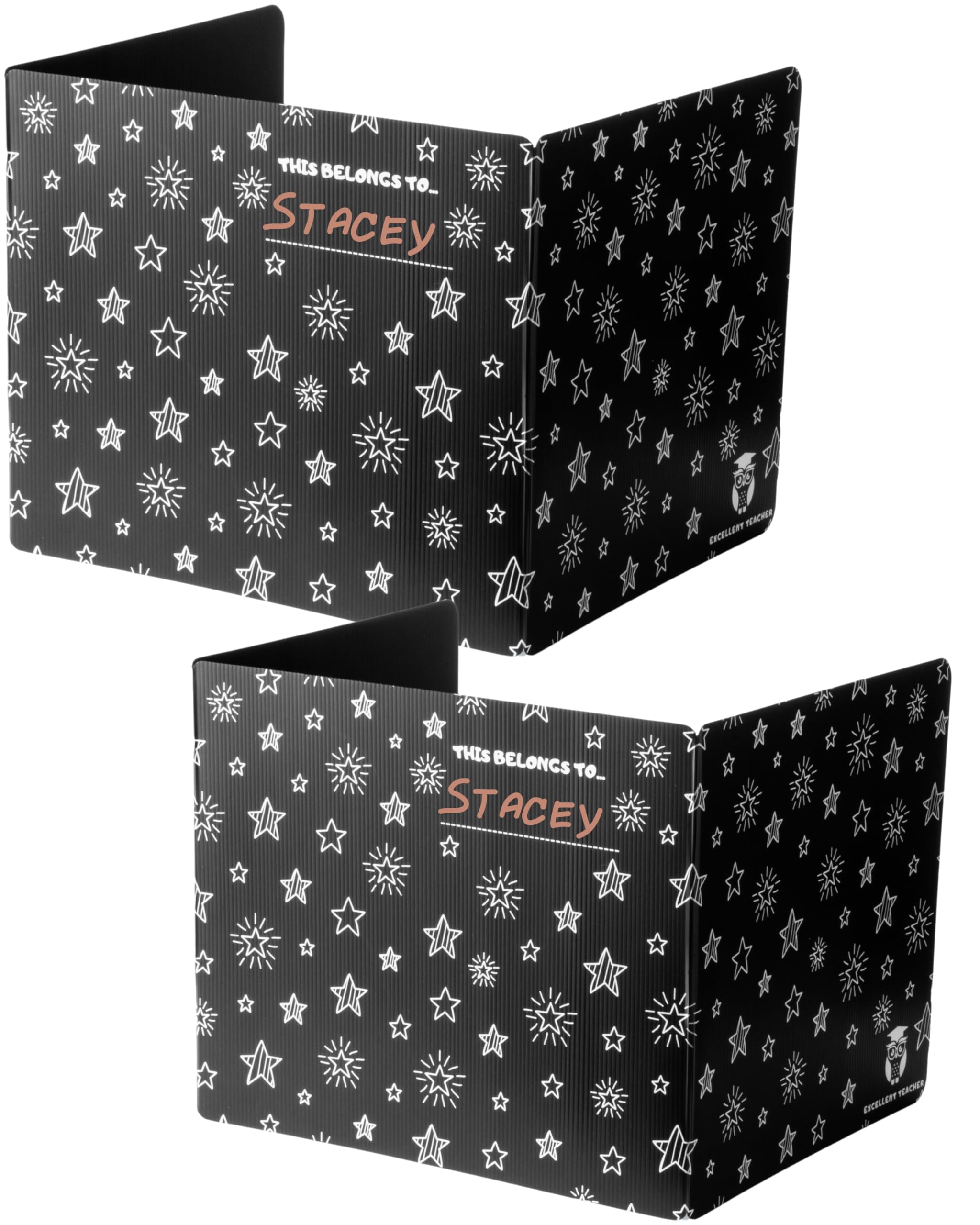Durable Black Plastic Privacy Folders for Students - Desk Dividers & Test Shields for Classroom Use