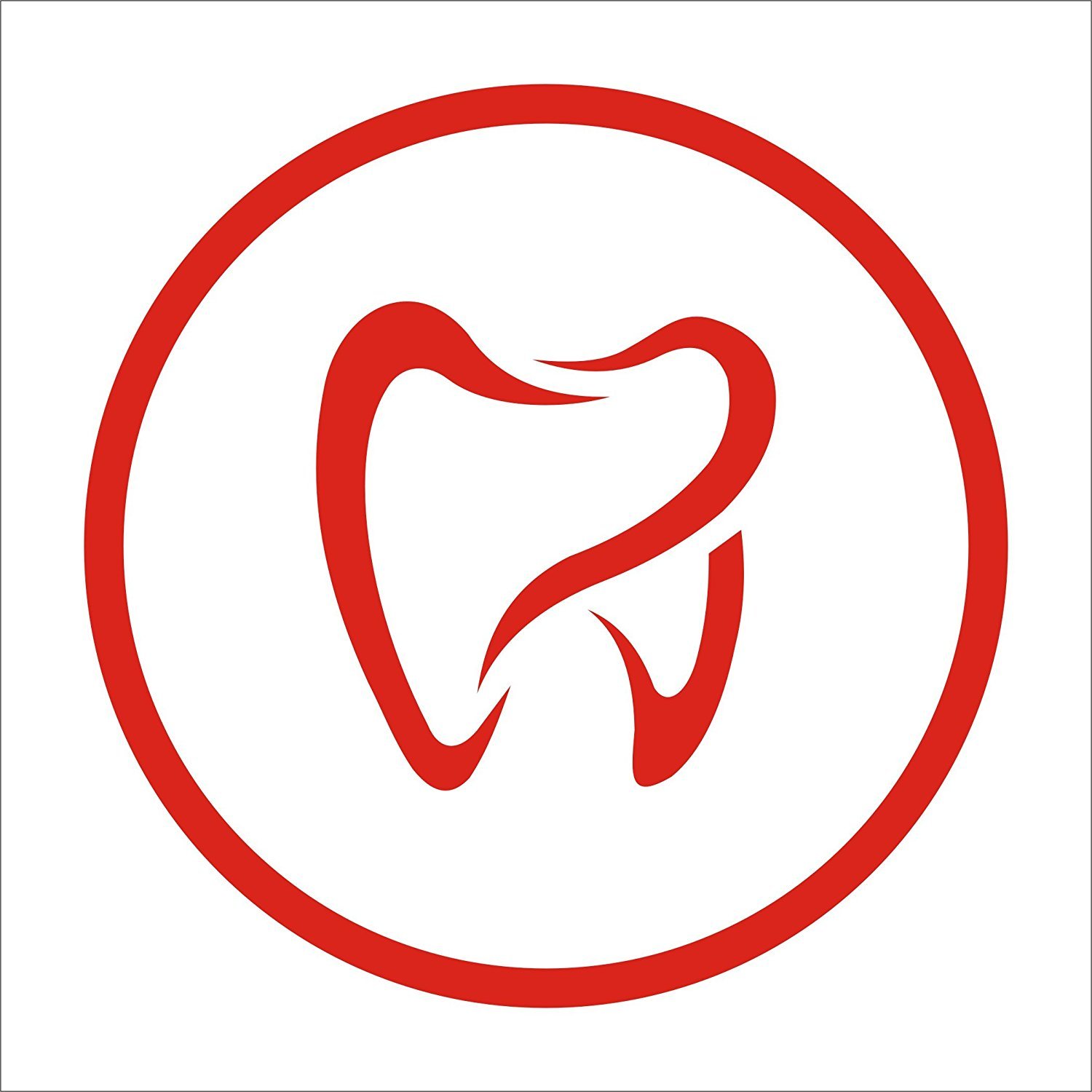KaaHego Dental Logo Vinyl Car Sticker - Waterproof Decal for Outside, Visor, Windows, Rear, Sides, Hood & Bumper - Sporty Design (Red, Pack of 2) - Perfect for Dentists, Dental Offices & Car Enthusiasts