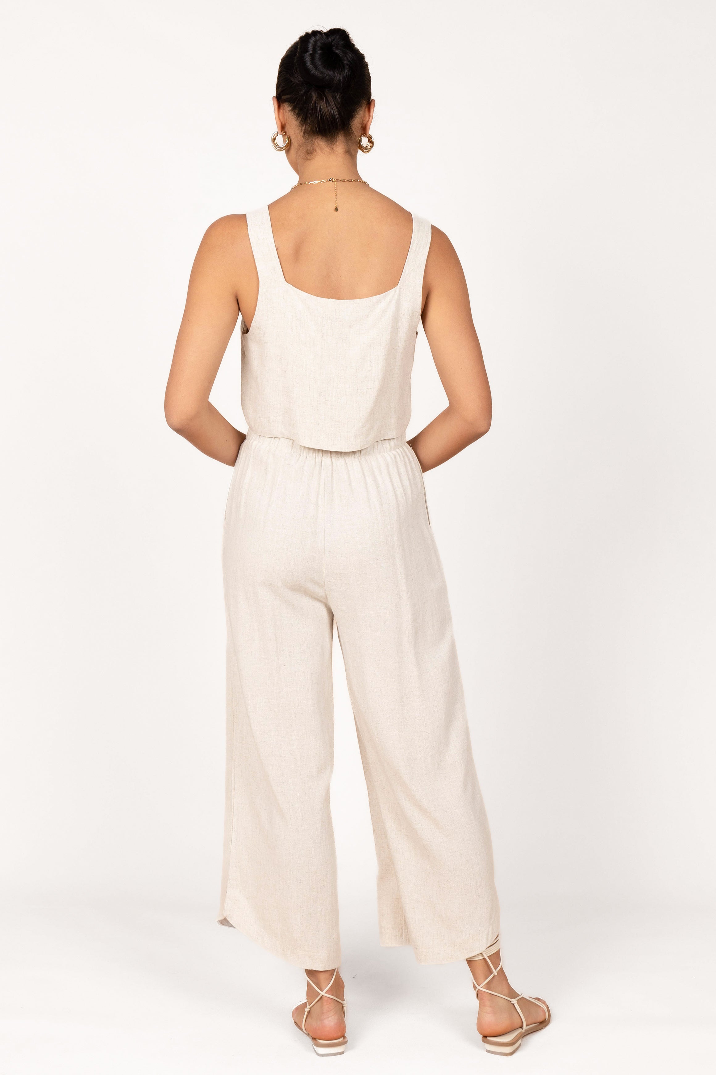 Eleanor High Waisted Pants for Women - Beige Trousers | Comfortable Stretch Work Pants for Office & Casual Wear