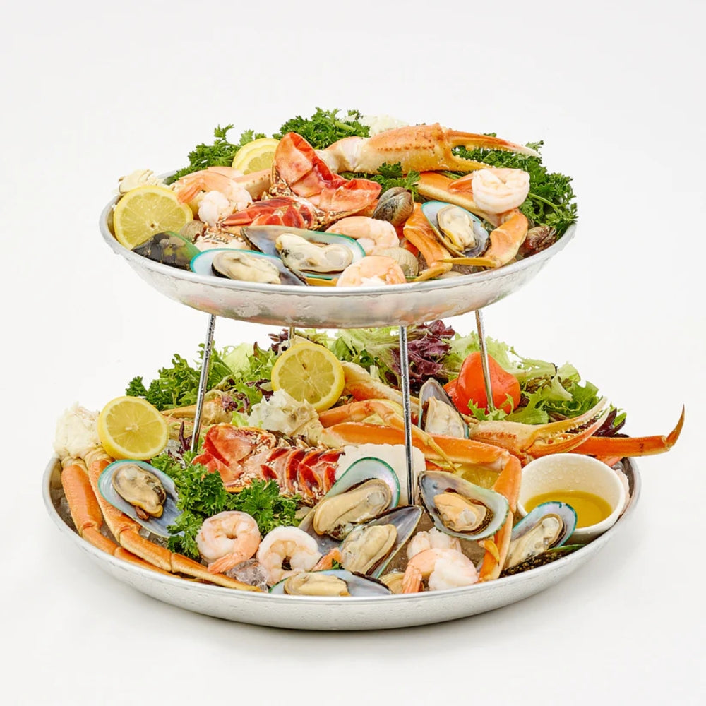 Winco 7-Tier Chrome Plated Seafood Display Stand - Commercial Buffet Serving Rack for Restaurants, Catering & Party Events